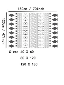 1pc Geometric Pattern Rug, Modern Polyester Rug For Home - Black and White - View 3