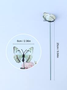 12入組/套PVC裝飾花園樁蝴蝶設計花園草坪通道露台裝飾品 - 彩色 - 查看 2