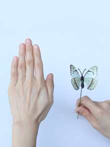 12入組/套PVC裝飾花園樁蝴蝶設計花園草坪通道露台裝飾品 - 彩色 - 查看 3