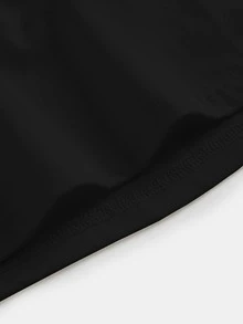 SHEIN BASICS Camiseta Sin Mangas De Cuello Redondo Casual Y Sólida De Talla Grande - Negro - Ver 7