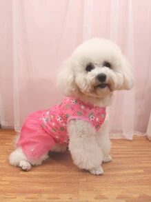 1pc Cute Polyester Pet Mesh Skirt Suitable For Small Dogs Such As Teddy, Bichon, All Seasons - Multicolor - View 3
