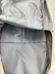 Ba lô chức năng nữ Lá thư Có thể điều chỉnh được tối giản - Màu be - Xem 5