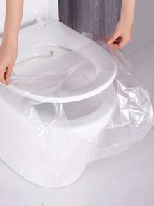 10入組塑料一次性馬桶座圈浴用簡約透明一次性馬桶座圈 - 白色 - 查看 2