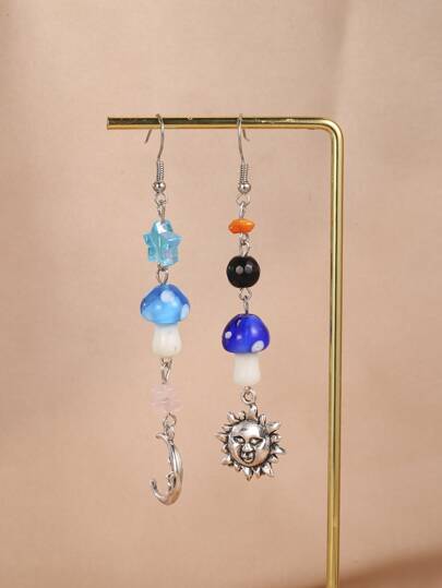 Sun & Moon Decor Drop Earrings