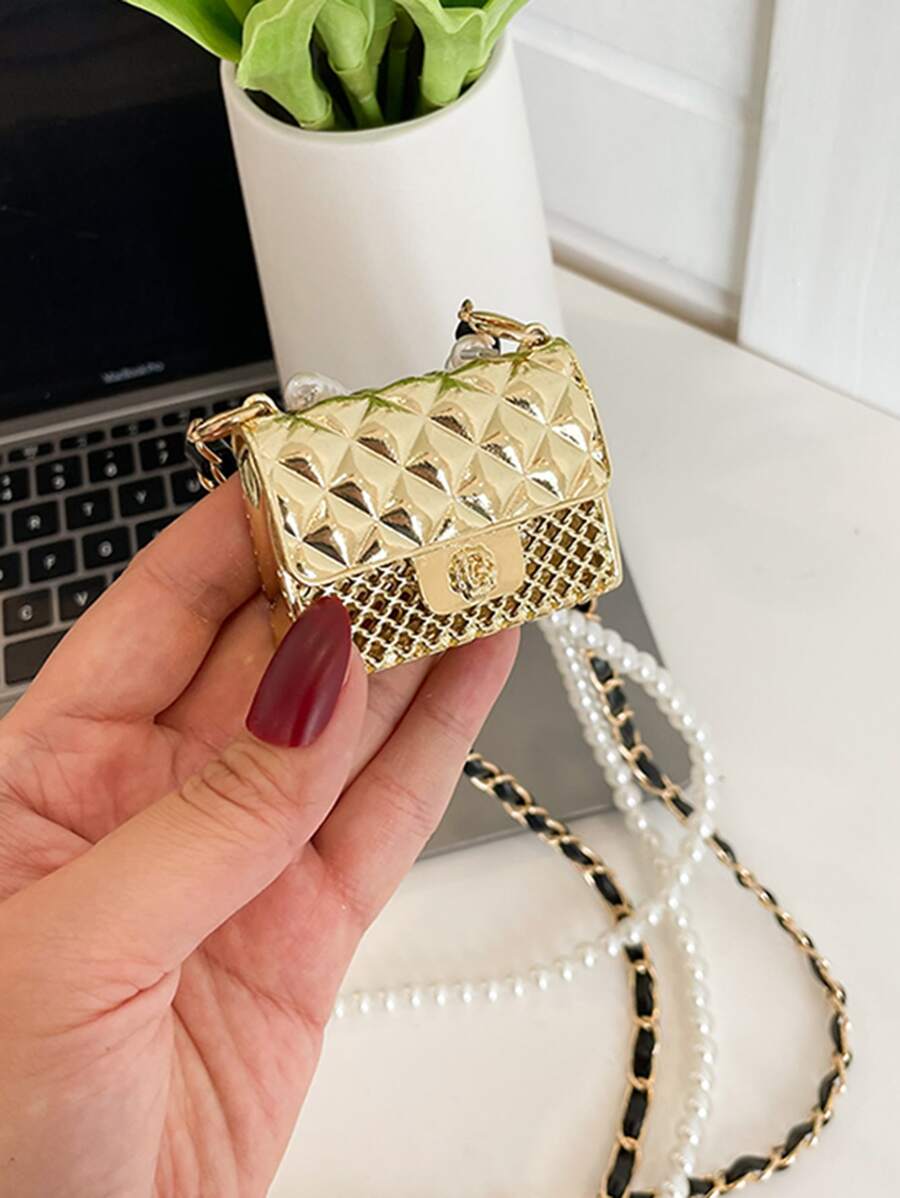Túi Crossbody Nữ màu trơn Chuỗi - Vàng - Xem 1