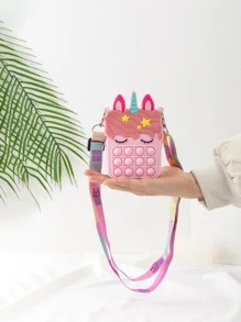 獨角獸矽膠兒童斜挎迷你肩袋-兒童獨角獸斜挎袋 - 粉色 - 查看 5