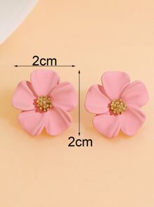 花耳釘 - 粉色 - 查看 6