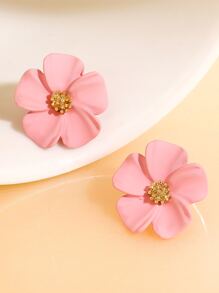 花耳釘 - 粉色 - 查看 5