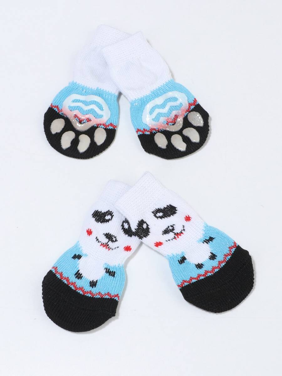 Pet Anti-slip Socks Set (4pcs) - Multicolor - View 1