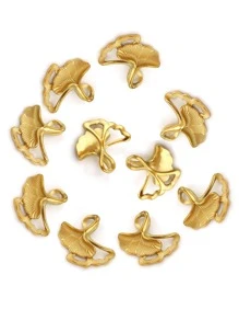 10pcs/set Ginkgo Biloba DIY Pendant - Yellow Gold - View 1