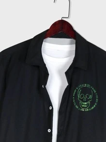 ROMWE MEN Guys Fire & Letter Graphic Shirt - Multicolor - View 5