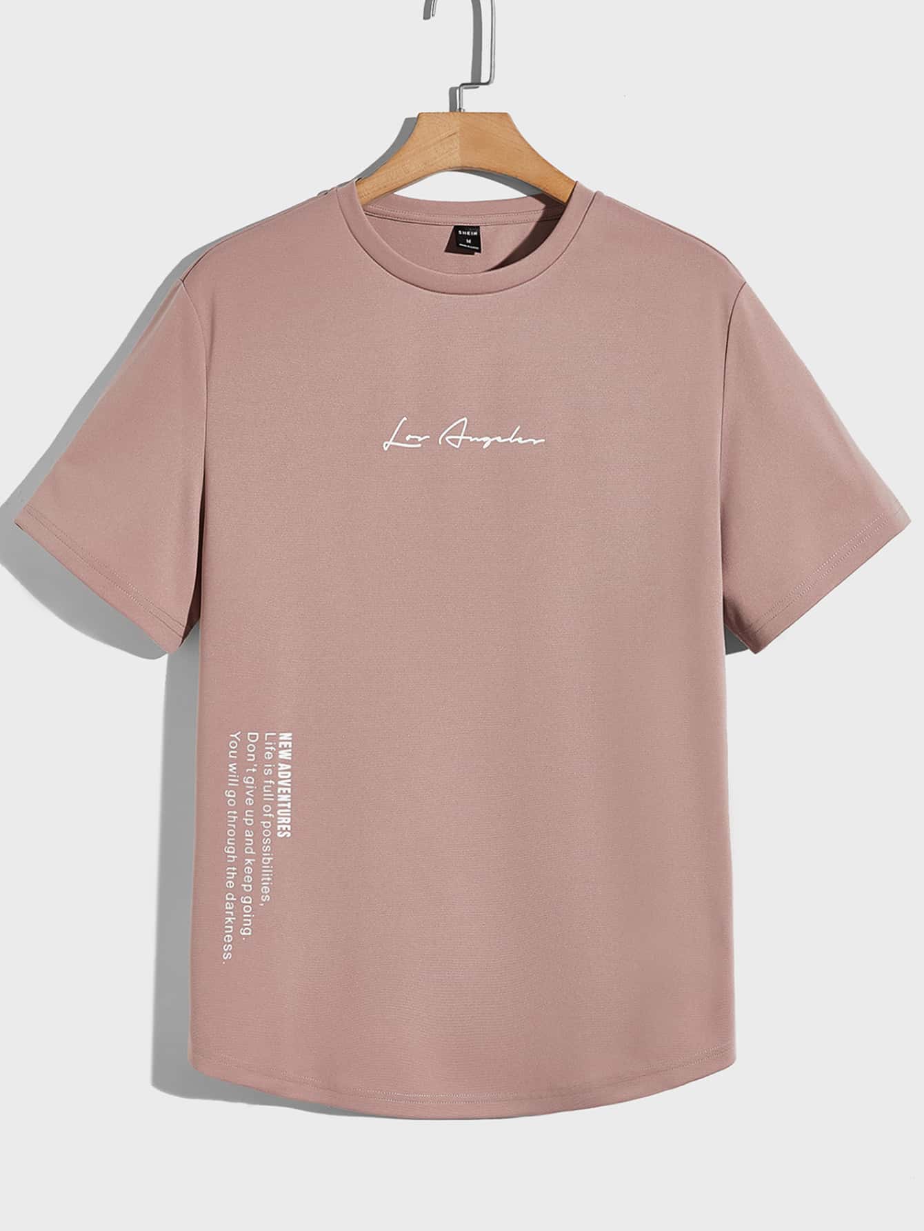 Manfinity VCAY Men Slogan Graphic Tee - Dusty Pink - View 1