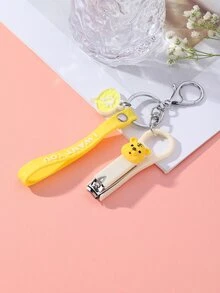 Tiger Detail Nail Clippers Charm Keychain - Multicolor - View 3