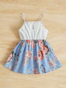 SHEIN Baby Floral Print Ruffle Trim Cami Dress - Multicolor - View 2