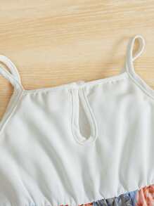 SHEIN Baby Floral Print Ruffle Trim Cami Dress - Multicolor - View 5