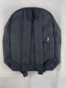 Large Capacity,Waterproof,Lightweight Letter Graphic Classic Backpack Bag Charm Decor Functional Backpack For School For Teen Girls Women College Students,White-Collar Workers Perfect For School,College,Work ,Business,Commute,Back To SchoolSchool Backpack,Large Capacity,Portable,Lightweight, Suitable For Teen Girls Women College Students,Boys And Men, Perfect For Back To School,College,Elementary School,Middle School, High School,First Day Of School - Black - View 3