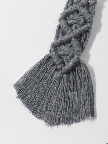 Móc khóa tua rua bện - Màu Xám nhạt - Xem 4