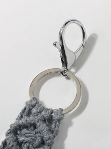 Móc khóa tua rua bện - Màu Xám nhạt - Xem 5