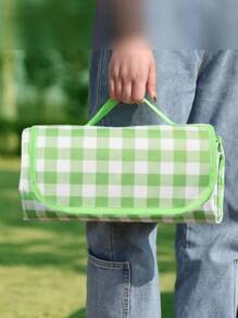 1pc Picnic Mat Moisture-proof & Waterproof Thick Oxford Cloth Pe Non-woven Fabric Hand-held Bag Style Outdoor Camping Mat - Red - View 6