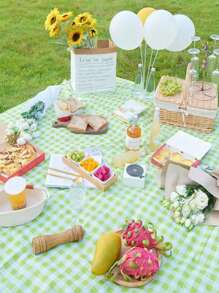 1pc Picnic Mat Moisture-proof & Waterproof Thick Oxford Cloth Pe Non-woven Fabric Hand-held Bag Style Outdoor Camping Mat - Red - View 7