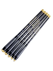GOTURE 1pc Ultralight Telescopic Fishing Rod Mini Portable Carbon Fiber Spinning Pole - Black - View 2