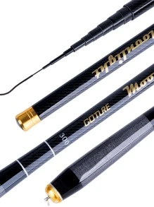 GOTURE 1pc Ultralight Telescopic Fishing Rod Mini Portable Carbon Fiber Spinning Pole - Black - View 4
