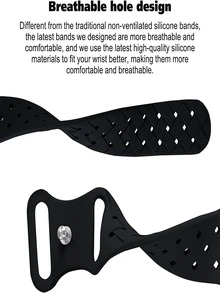 Correa de reloj de silicona transpirable compatible con Apple Watch - Negro - Ver 4