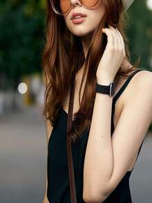 Correa de reloj de silicona transpirable compatible con Apple Watch - Negro - Ver 7