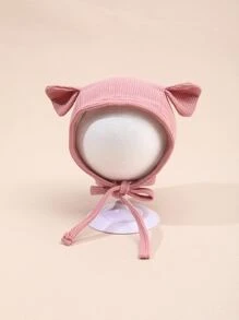 Bebé 1 pieza Sombrero con dibujos animados con diseño de oreja - Rosa - Ver 1