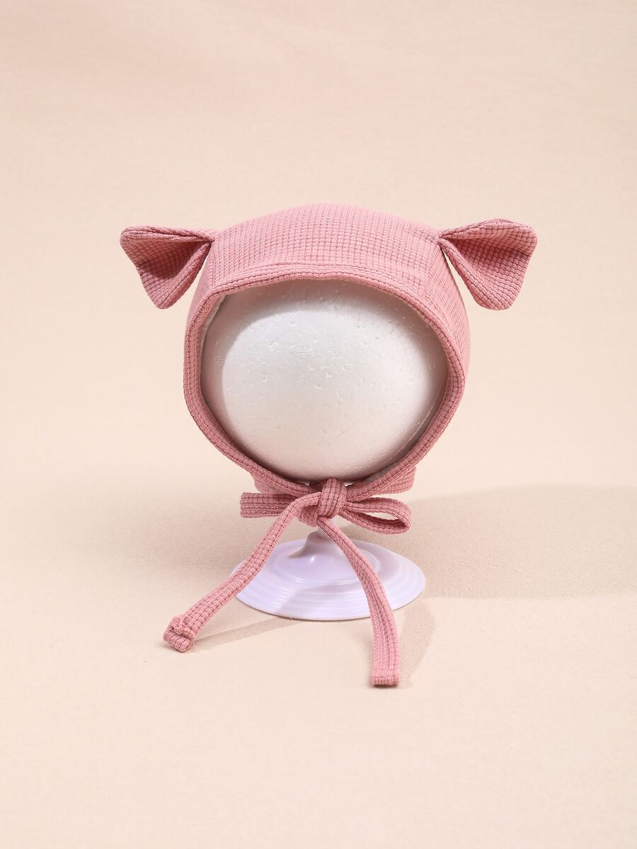 Bebé 1 pieza Sombrero con dibujos animados con diseño de oreja - Rosa - Ver 1
