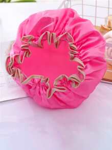 1入組粉色浴帽浴室滌綸浴發帽 - 粉色 - 查看 1