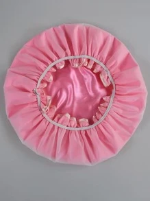1入組粉色浴帽浴室滌綸浴發帽 - 粉色 - 查看 4