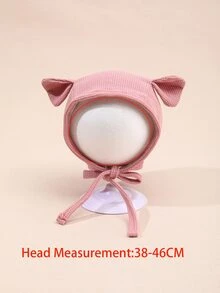 Bebé 1 pieza Sombrero con dibujos animados con diseño de oreja - Rosa - Ver 4
