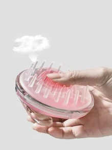 1入組矽膠頭皮按摩器浴室洗髮水按摩刷 - 粉色 - 查看 5