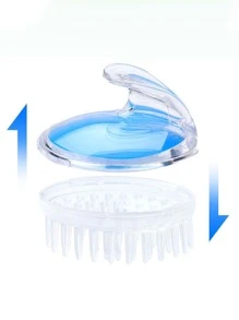 1入組矽膠頭皮按摩器浴室洗髮水按摩刷 - 粉色 - 查看 3