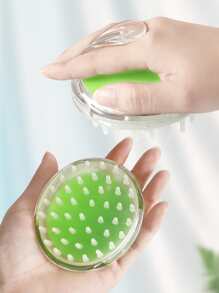 1入組矽膠頭皮按摩器浴室洗髮水按摩刷 - 粉色 - 查看 8