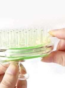 1入組矽膠頭皮按摩器浴室洗髮水按摩刷 - 粉色 - 查看 4