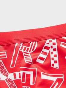 Hombres Calzoncillos boxer con estampado de letra - Rojo - Ver 4