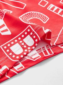 Hombres Calzoncillos boxer con estampado de letra - Rojo - Ver 5
