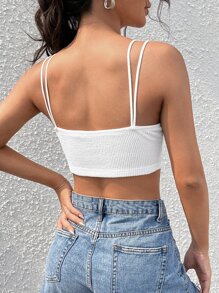 SHEIN EZwear Áo khoác và áo lót dành cho xe tăng nữ màu trơn Giải trí - trắng - Xem 2