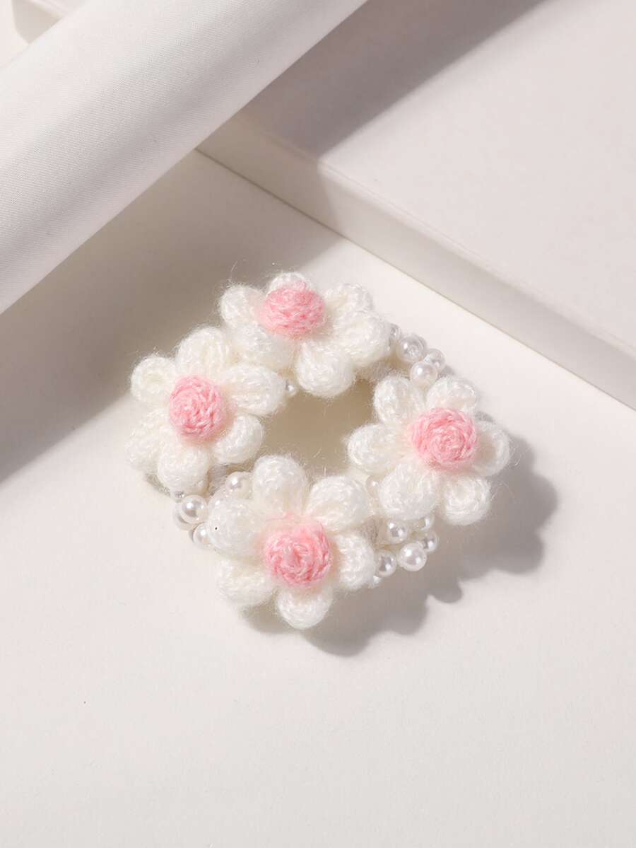 Flower Decor Hair Tie - Multicolor - View 1