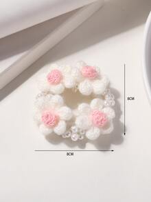 Flower Decor Hair Tie - Multicolor - View 3