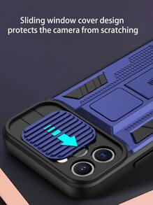 Color Block Phone Case With Holder - Blue - View 6