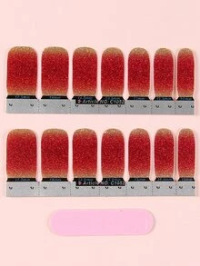 2 hojas Pegatina de arte de uña brillante & 1 pieza lima de uñas - Multicolor - Ver 2