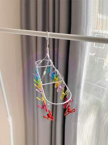 1pc Iron Drying Rack With Clothespin, Minimalist Underwear Drying Rack For Outdoor - Multicolor - View 1