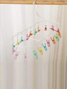 1pc Iron Drying Rack With Clothespin, Minimalist Underwear Drying Rack For Outdoor - Multicolor - View 3