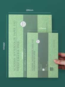 1pc Letter Graphic Watercolor Book - Green - View 4