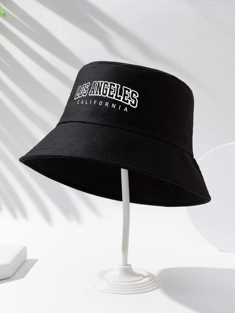 Men Letter Graphic Bucket Hat Casual Men's Sun Hat Summer Hat, Suitable For Summer Outdoor Activities Such As Hiking And Fishing