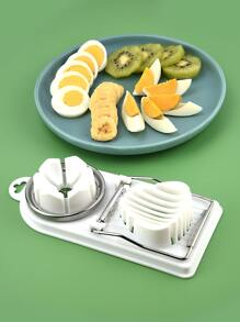 1pc Stainless Steel Egg Slicer, White 2 In 1 Egg Cutter For Kitchen - White - View 5