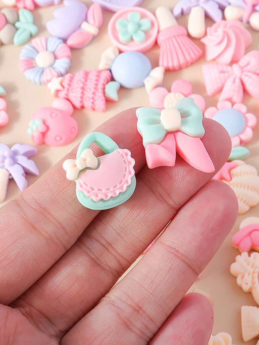 15入組/套隨機蝴蝶結和花朵設計DIY首飾配件 - 彩色 - 查看 1